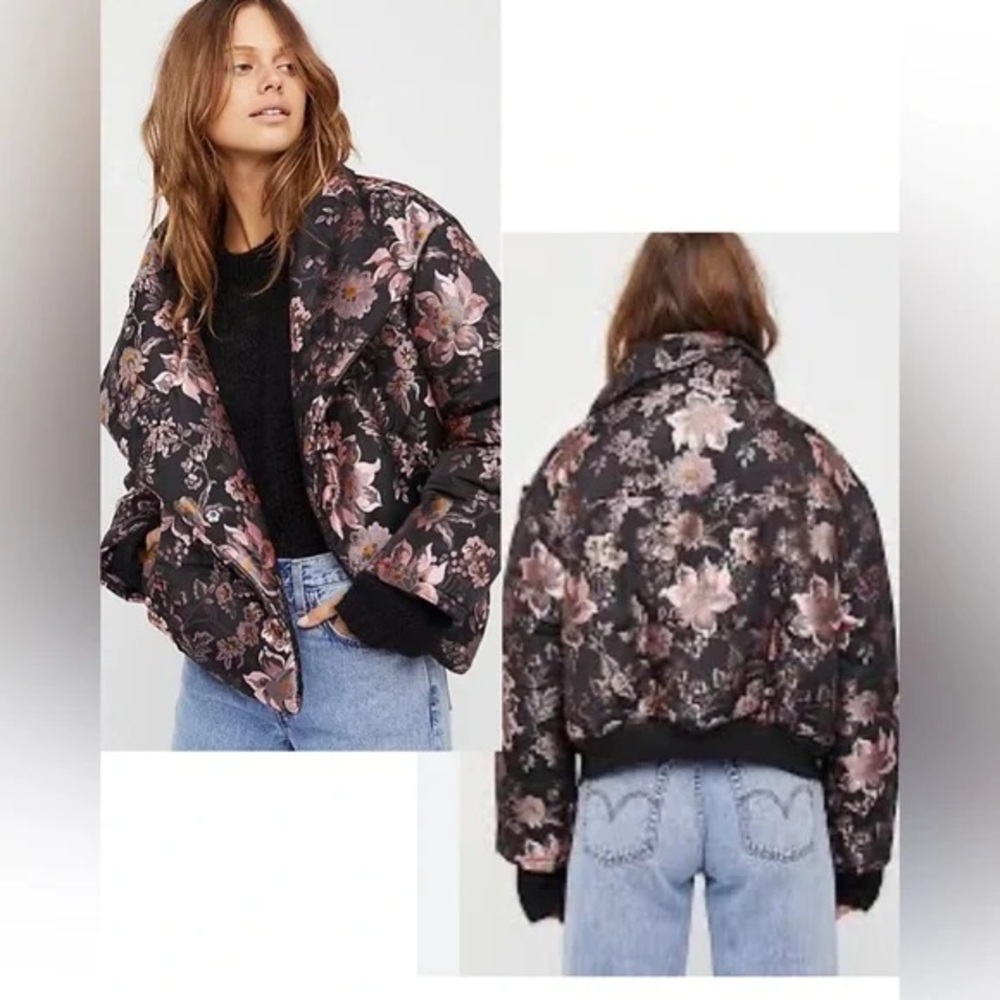 Free people jacquard puffer jacket